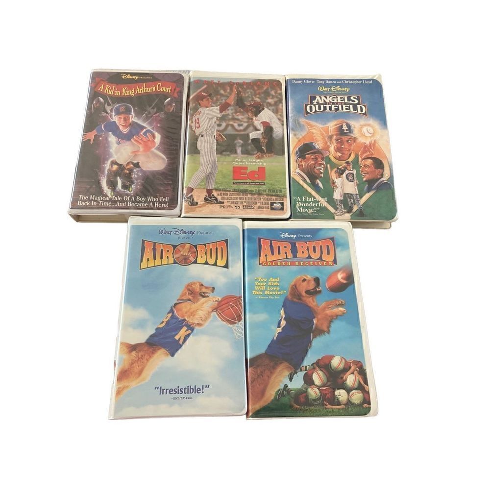 Sports Lot Air Bud 1 & 2 Ed Angels In The Outfield VHS Tape Vintage Movie 80s 90